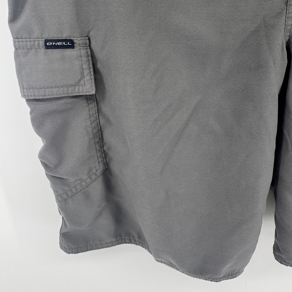 O'Neill Mens Gray Solid Cargo Board Shorts Swim Trunks Size 33 Surf Casual Beach - Picture 2 of 10